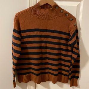 LOFT copper striped sweater - size S